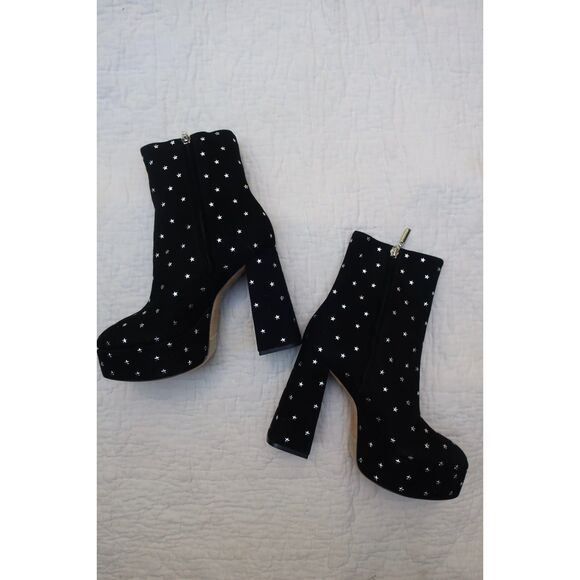 LARROUDE Dolly Boots in Black Suede with Stars - Picture 4 of 6